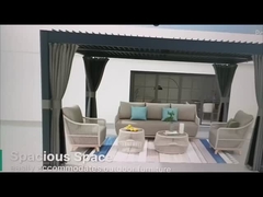 Pergola métallique résistante aux intempéries avec éclairage LED